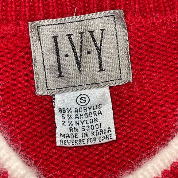 VINTAGE Ivy Ski Chalet Winter Wonderland Ugly Christmas Sweater Size Small - Picture 3 of 3